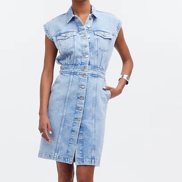 Madewell Light Blue Denim Dress - Picture 1 of 8